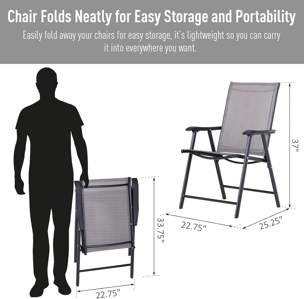 Folding Outdoor Patio Chairs Set of 4 O6145