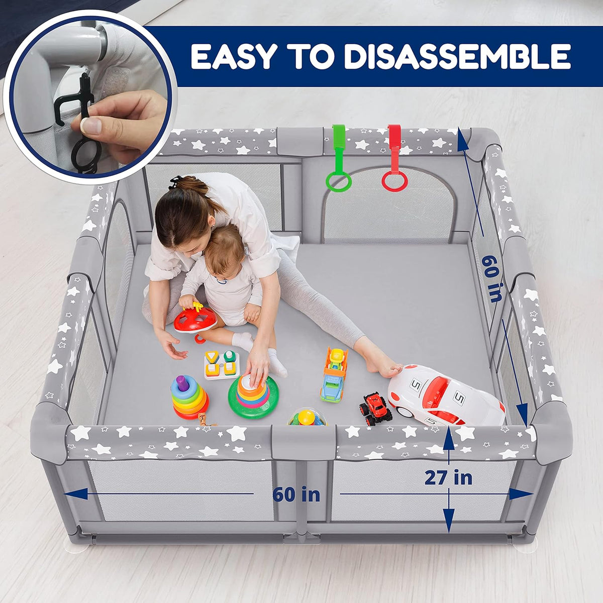 Foldable Portable Baby Playpen with Carry Case H92401