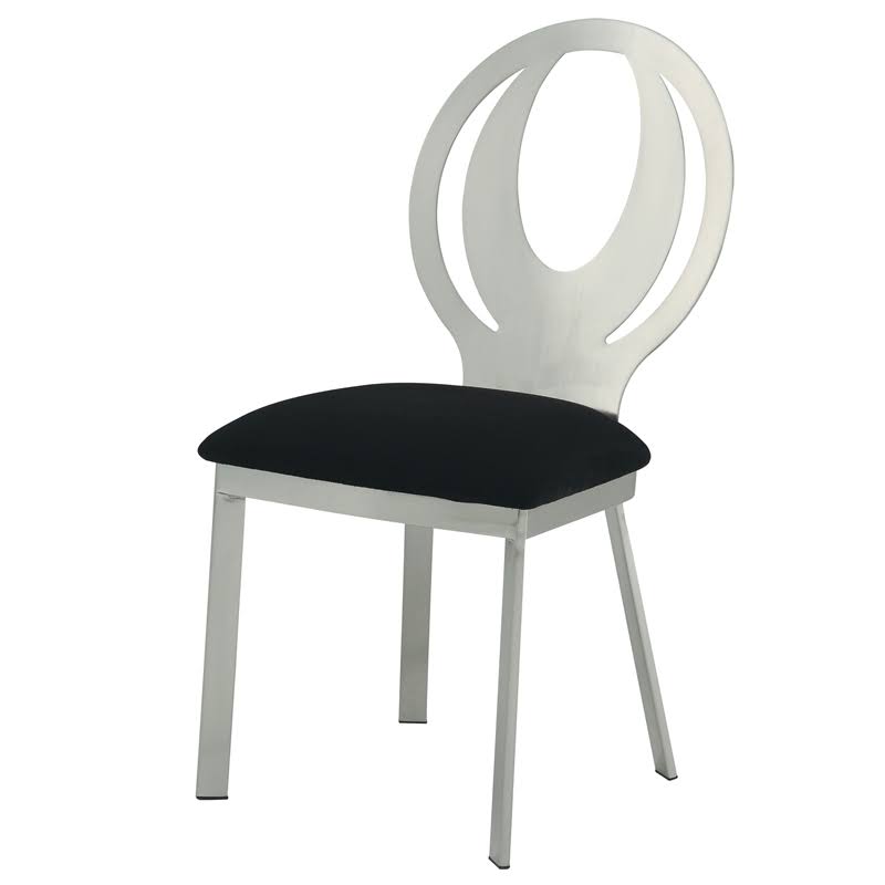Silver Metal Dining Chair Set of 2 Y7523