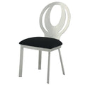 Silver Metal Dining Chair Set of 2 Y7523