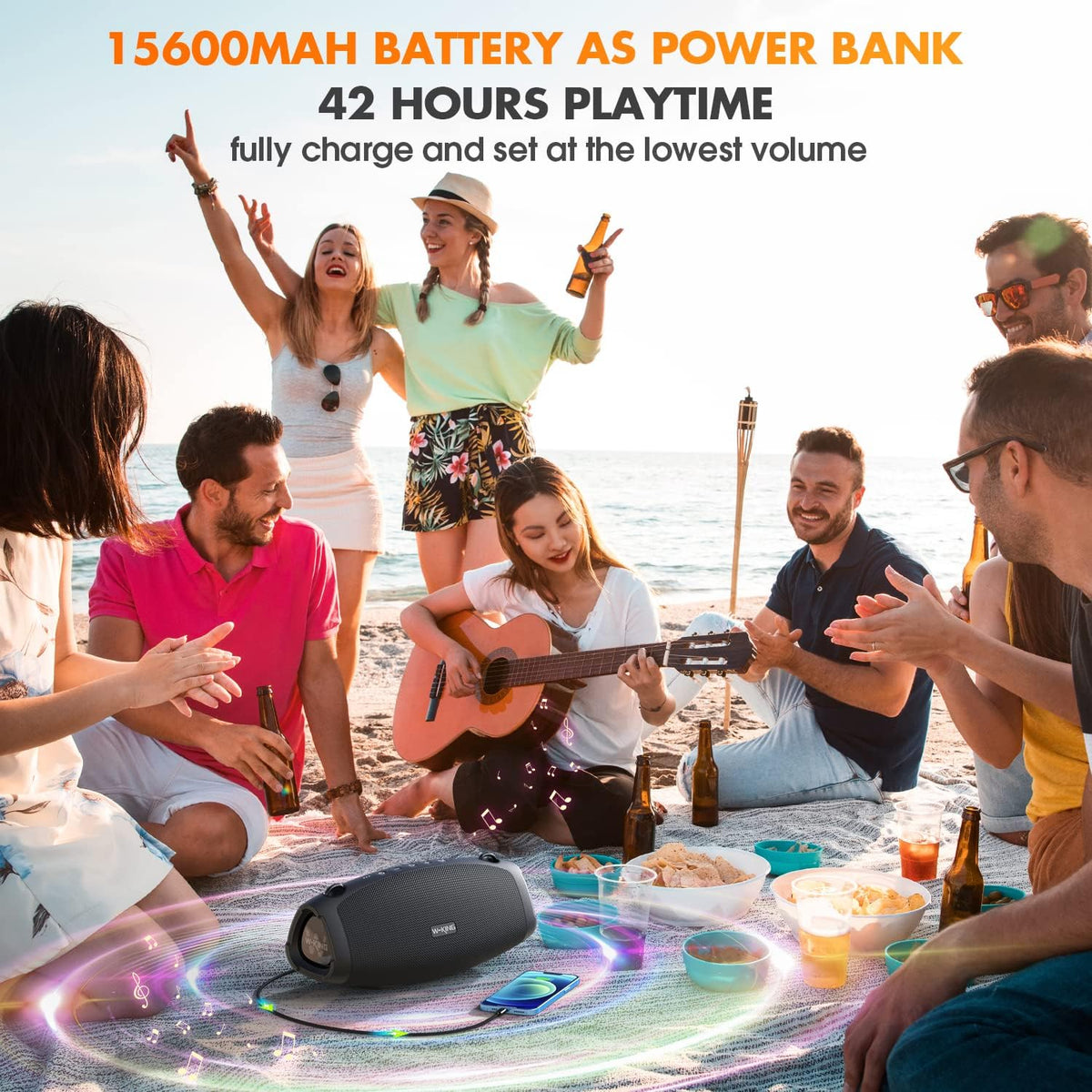 70W IPX6 Waterproof Portable Wireless Bluetooth Speaker X4395