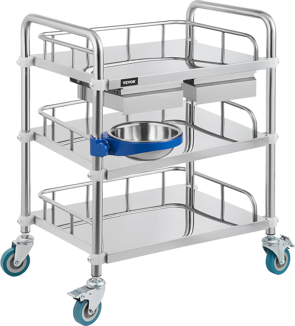 3 Layer Stainless Steel Lab Cart with Drawers W748497