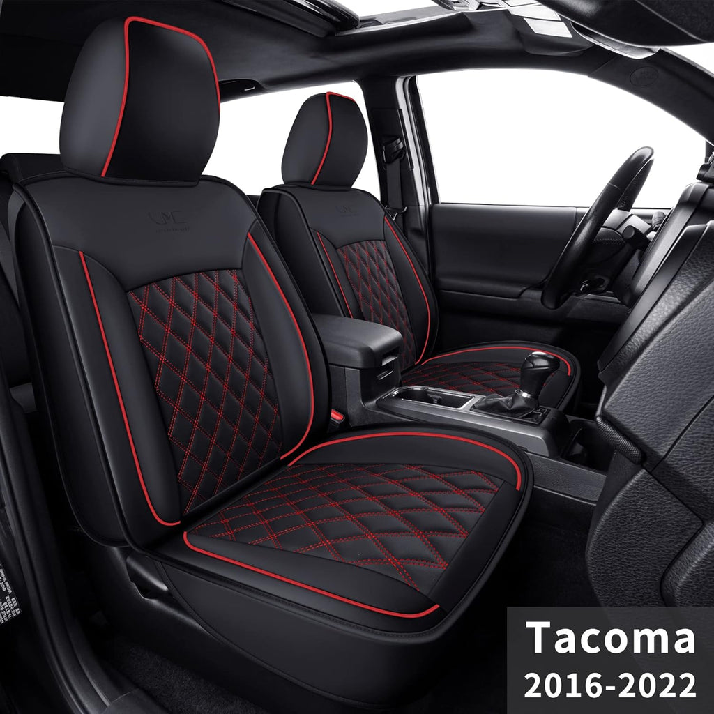 Black & Red Faux Leather Seat Covers E983