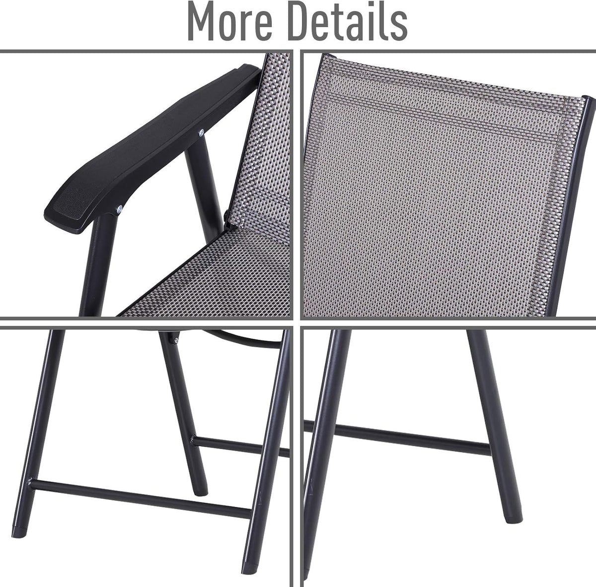 Folding Outdoor Patio Chairs Set of 4 O6145