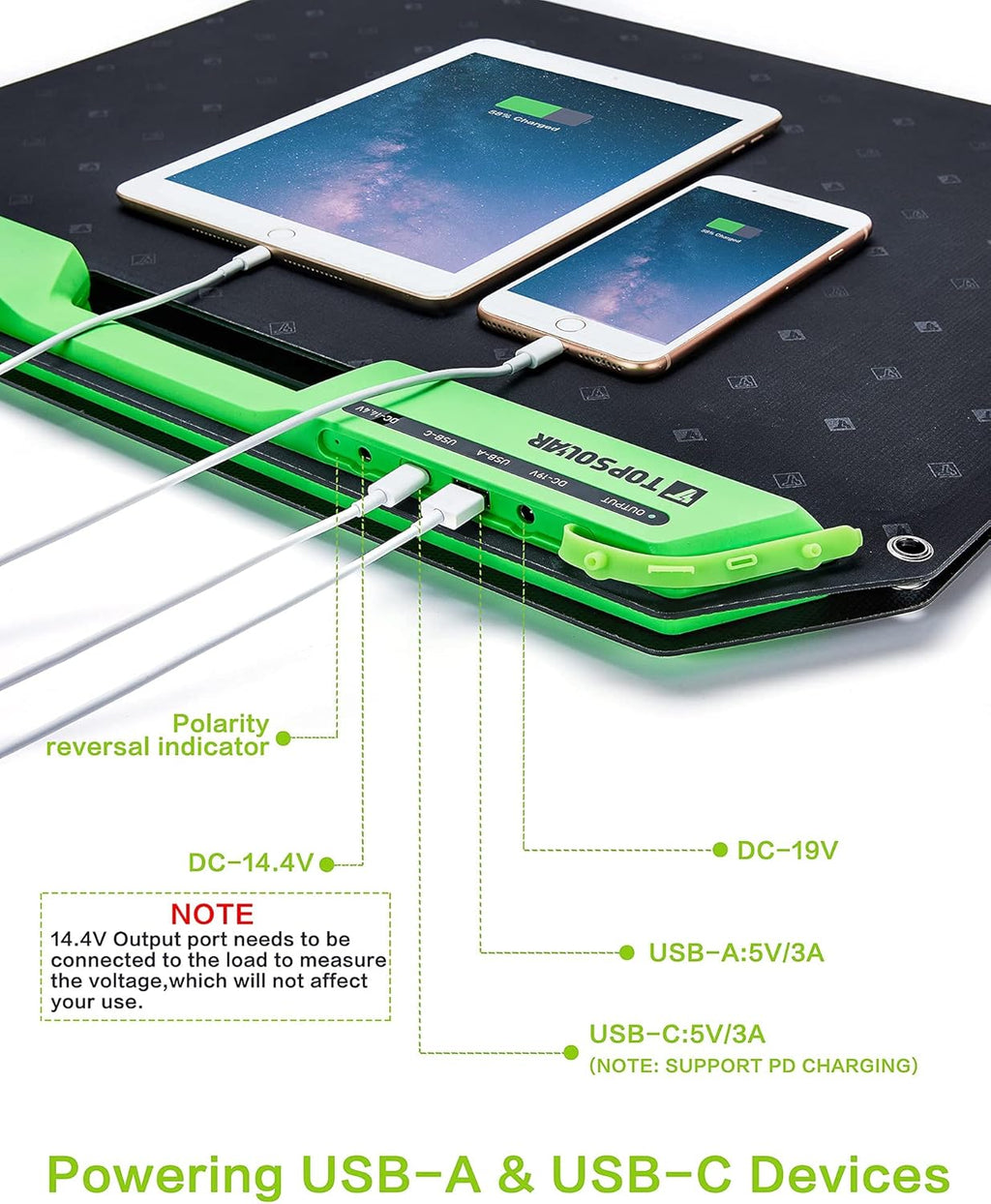 60W Foldable Portable Solar Panel Charger Kit with Dual USB Ports Q83106