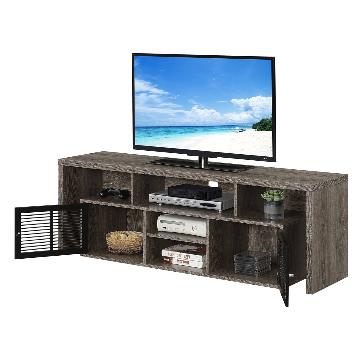 60 inch TV Stand with Storage Cabinets and Shelves T4633