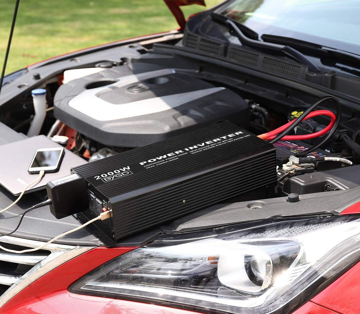 2000W Power Inverter 12V to 110V Modified Sine Wave with 4 AC Outlets L783