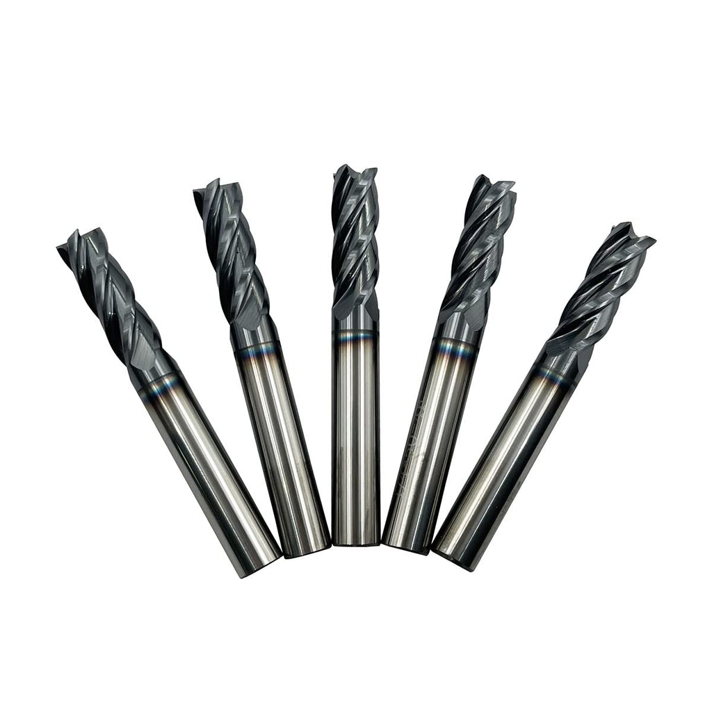 1/2 Carbide Square End Mill Bits Set 4 Flute AlTiN Coating Y746