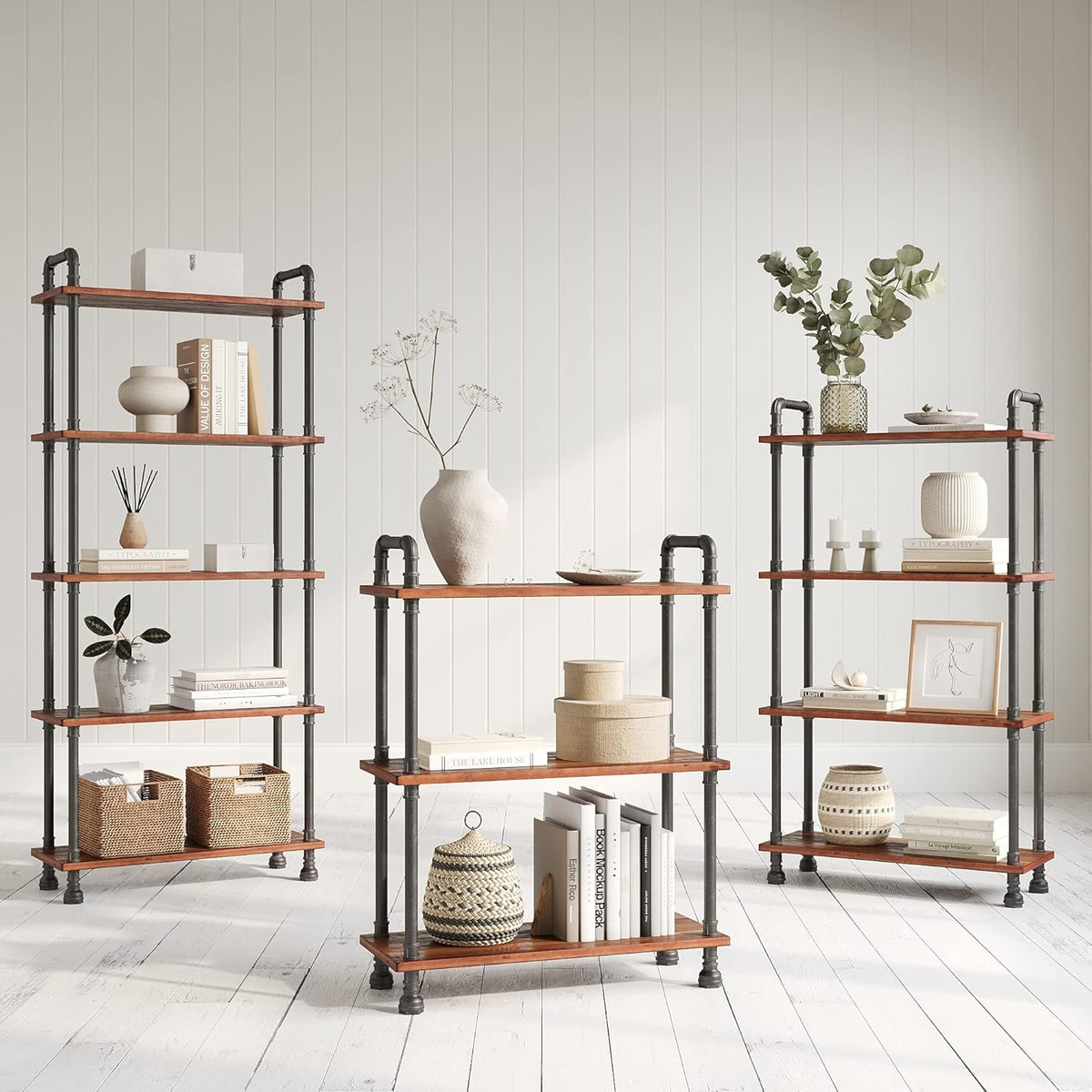 3-Tier Pine Wood Etagere Bookcase L66224