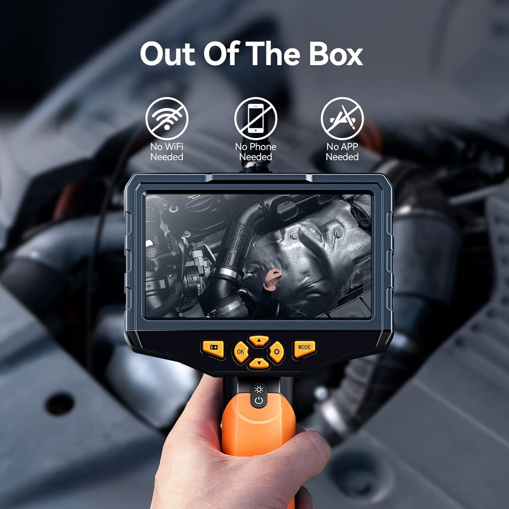 Triple Lens Endoscope Camera with Light, 16.5ft Flexible Waterproof Borescope O10897