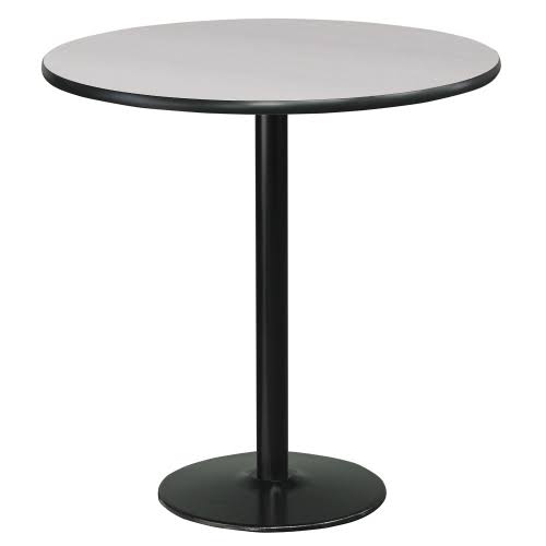 Round Bar Height Table Walnut Top Black Base O27066