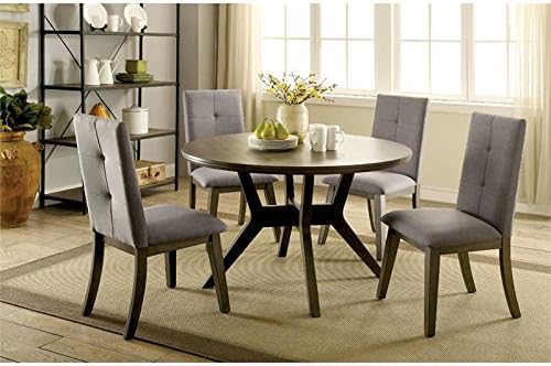 Gray Wood Round Dining Table E47449