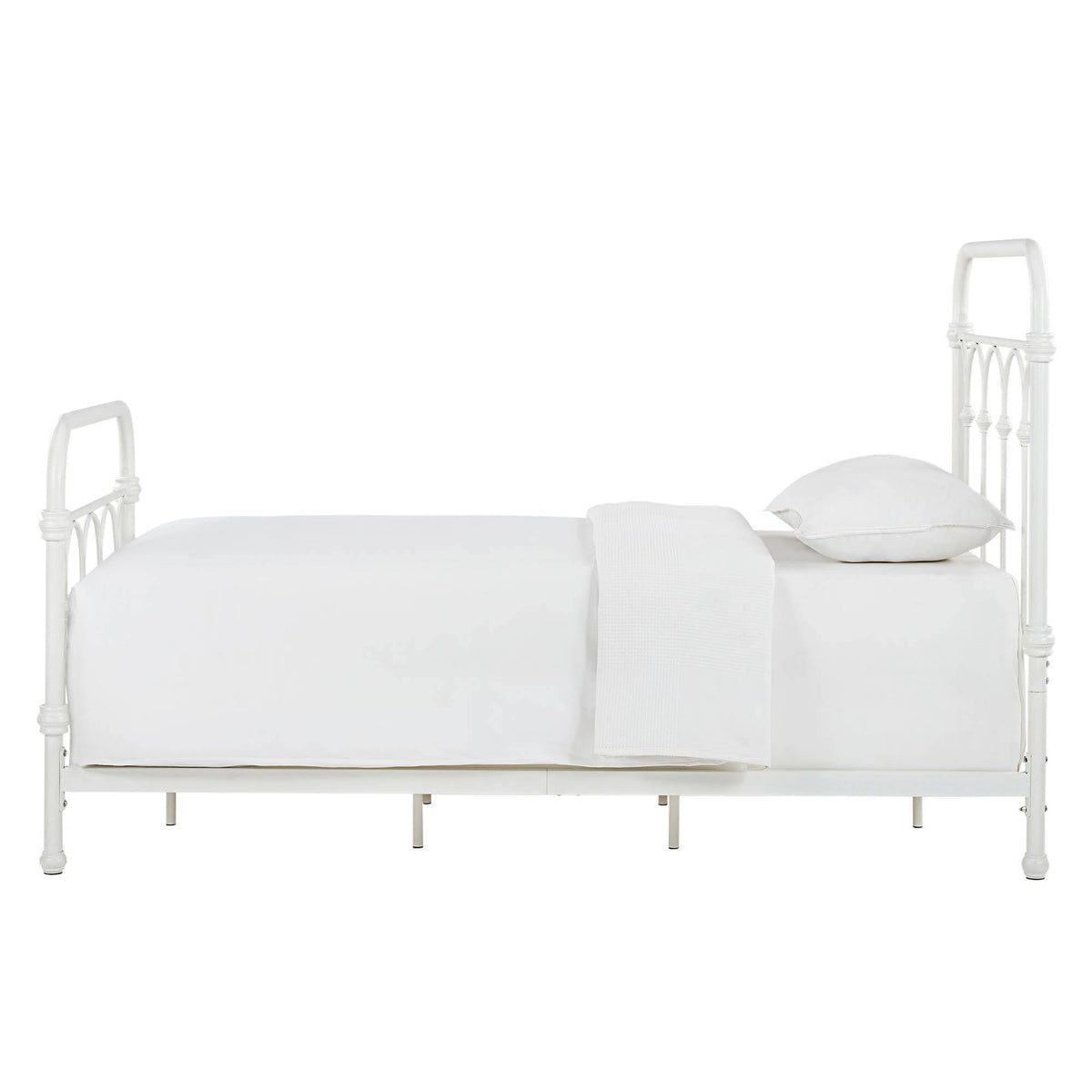 Antique White Metal Bed Y558990