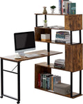 L-Shaped Rotating Computer Desk with Lockable Casters H3407