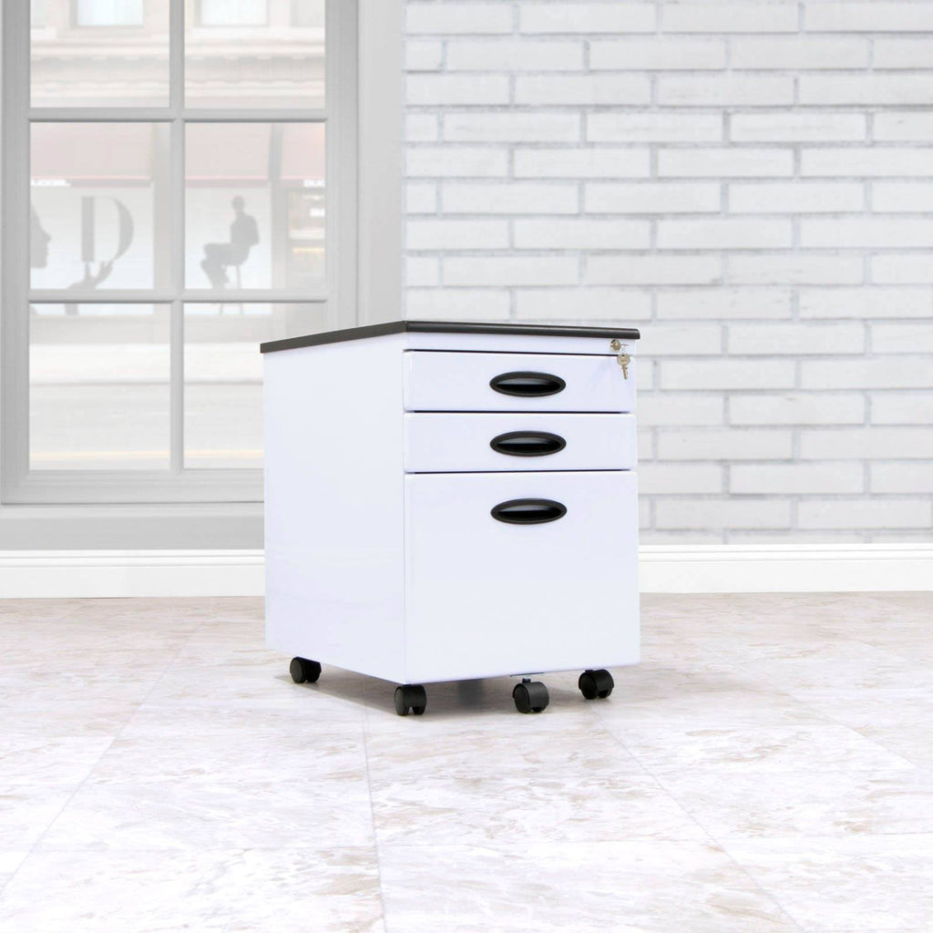 White 3 Drawer File Cabinet 2 Pack P4215