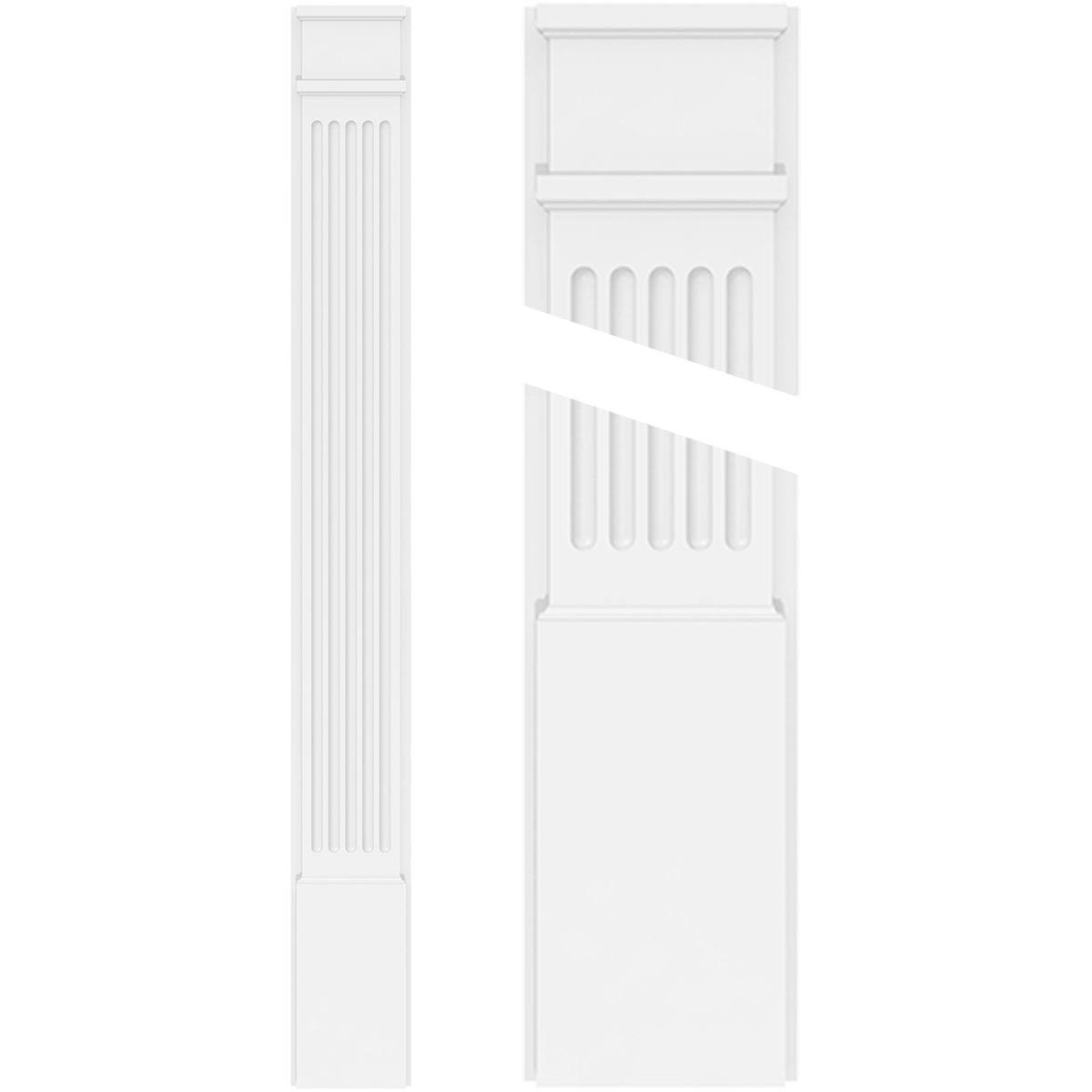 Fluted PVC Pilaster with Decorative Capital & Base (Pair) F642