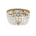 2 Light Flush Mount with Olde Brass Clear Italian Crystal D742