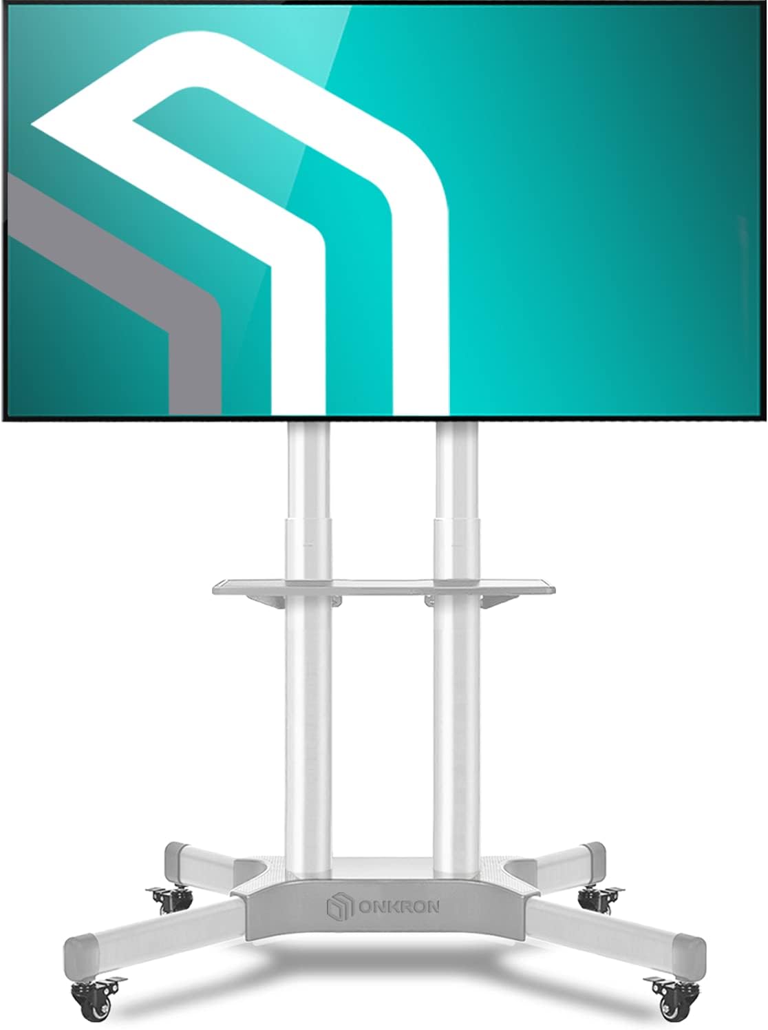Mobile TV Stand for 32 to 65 Inch TV Screens with Wheels Shelves A534