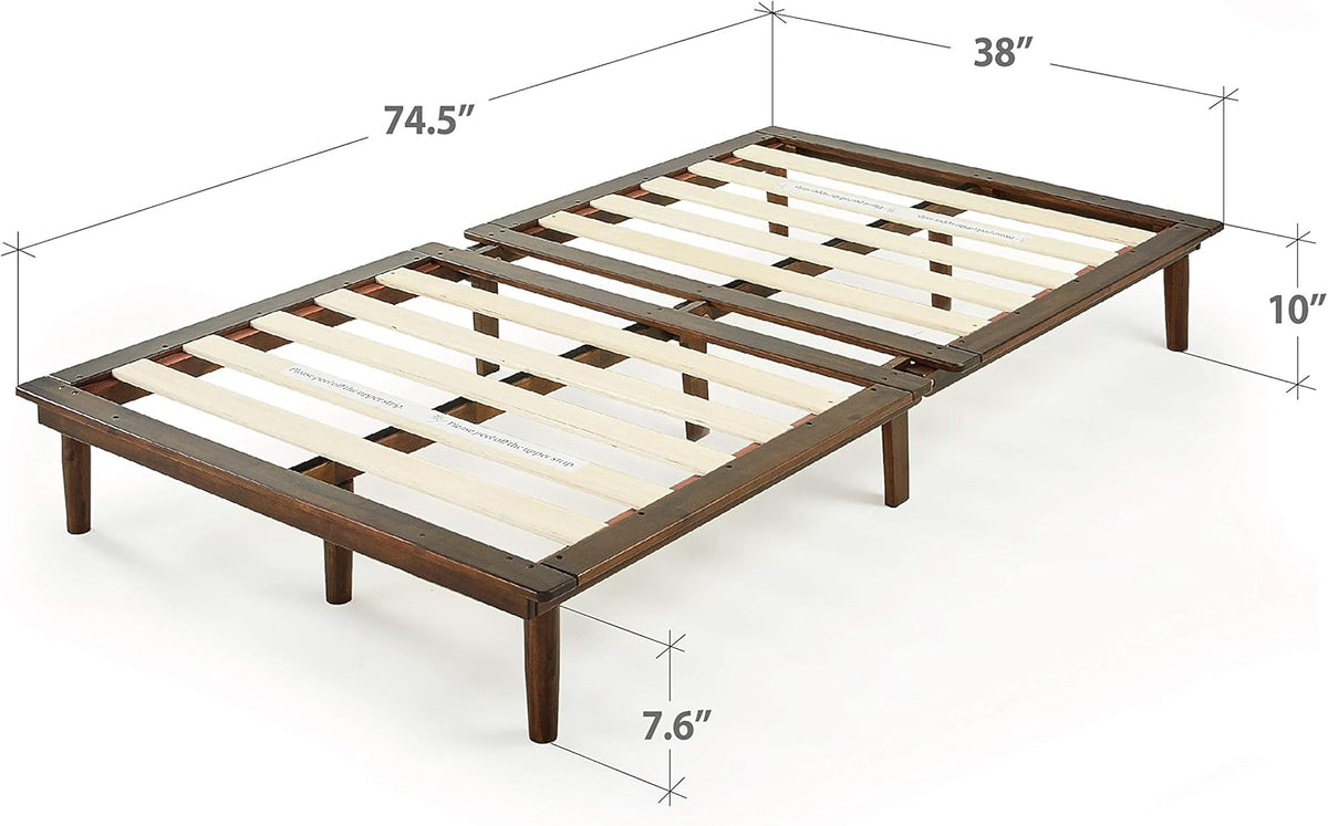 10 Inch Wood Platform Bed Frame Queen L490195
