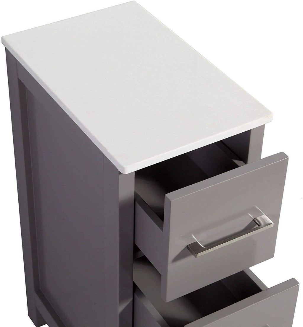 12 inch Wide Bathroom Vanity Cabinet with Ceramic Top S633