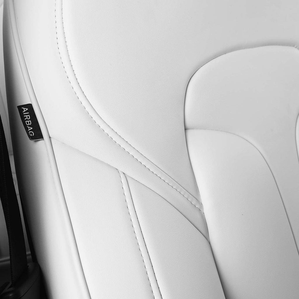 White Nappa Leather Car Seat Covers V544