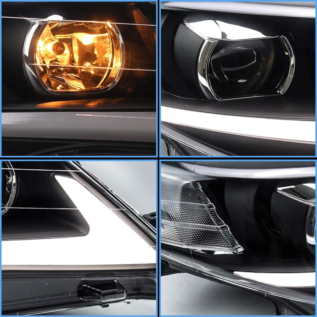 LED Projector Headlights with H7 Halogen High Beam F9302