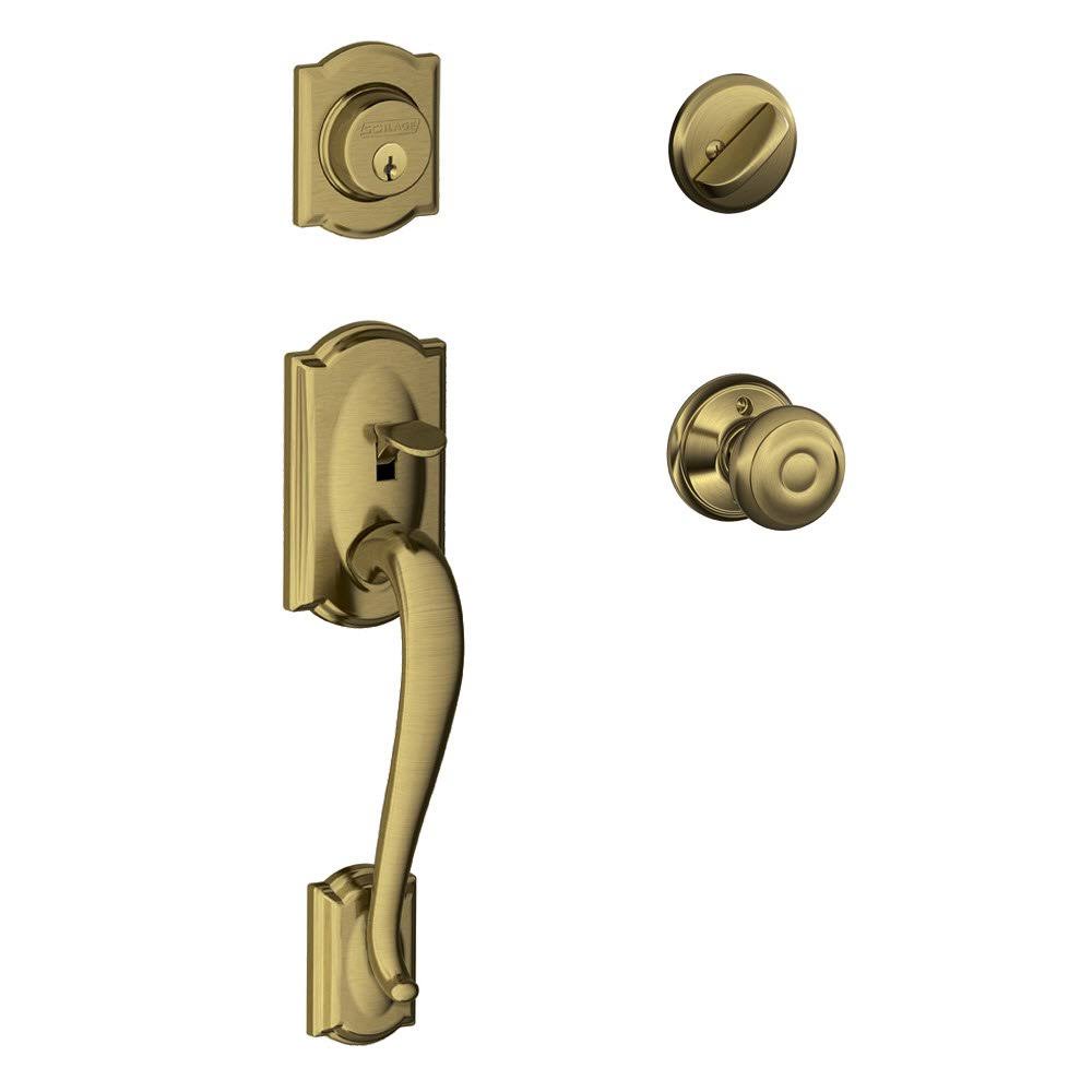 Antique Brass Handleset and Knob R73854