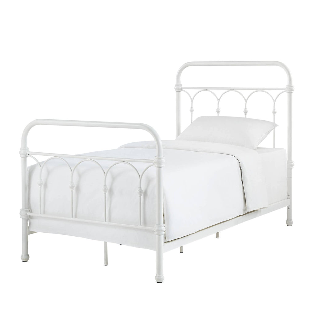 Antique White Metal Bed Y558990