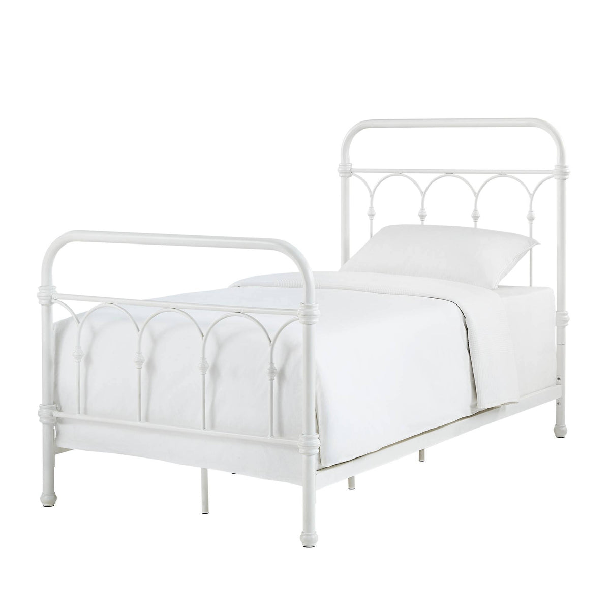 Antique White Metal Bed Y558990
