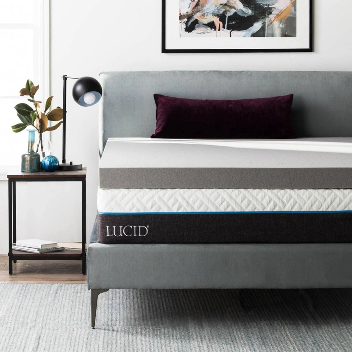 Bamboo Charcoal Aloe Memory Foam Topper California King U540