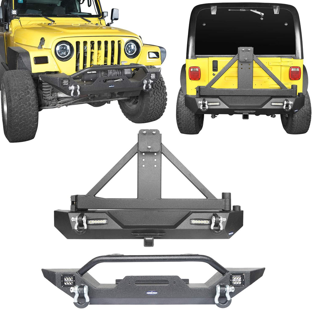 Front Bumper & Rear Bumper Combo with Tire Carrier Set Q659