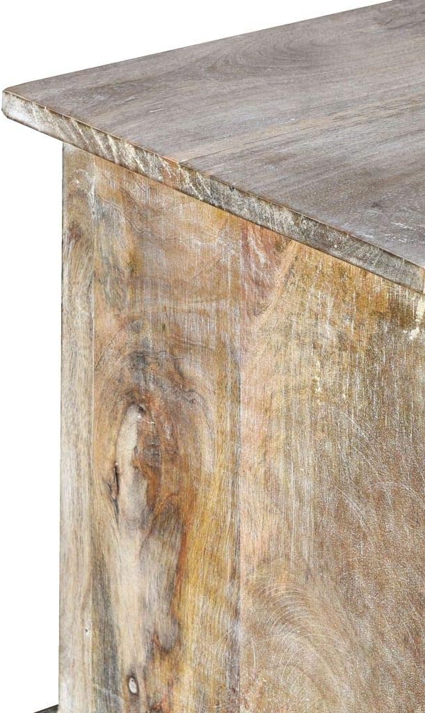 White Solid Mango Wood TV Cabinet F533975