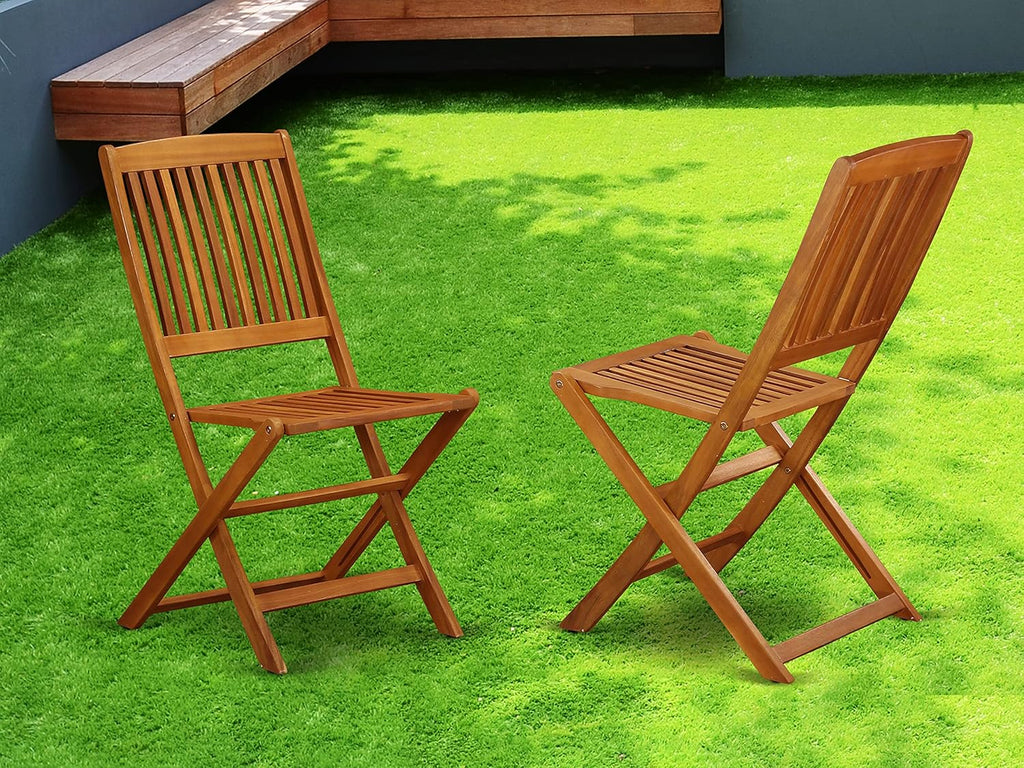 Acacia Wood Folding Arm Chair Set of two O762
