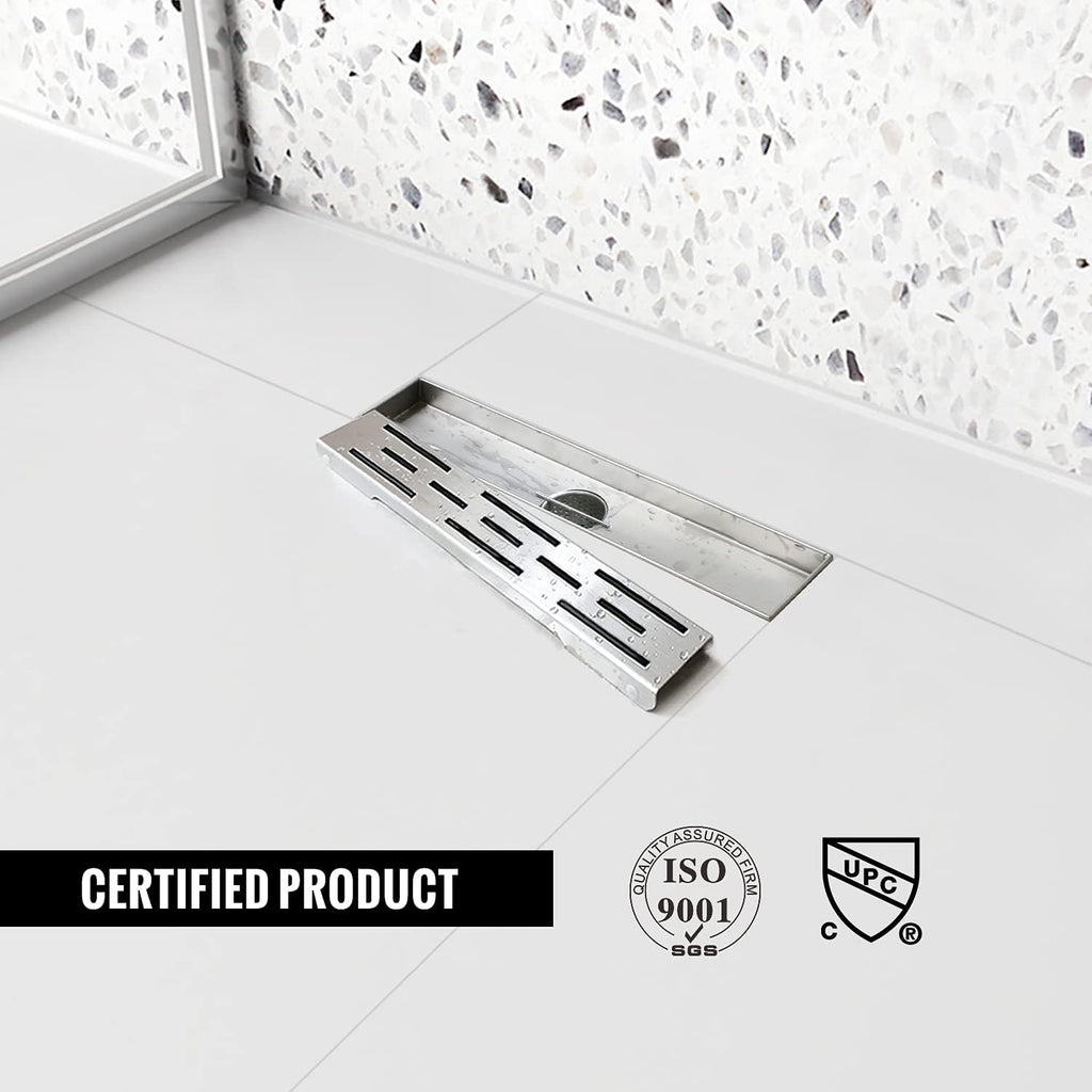 24 inch Brushed Stainless Steel Linear Shower Drain, Pack of 2 Y67879