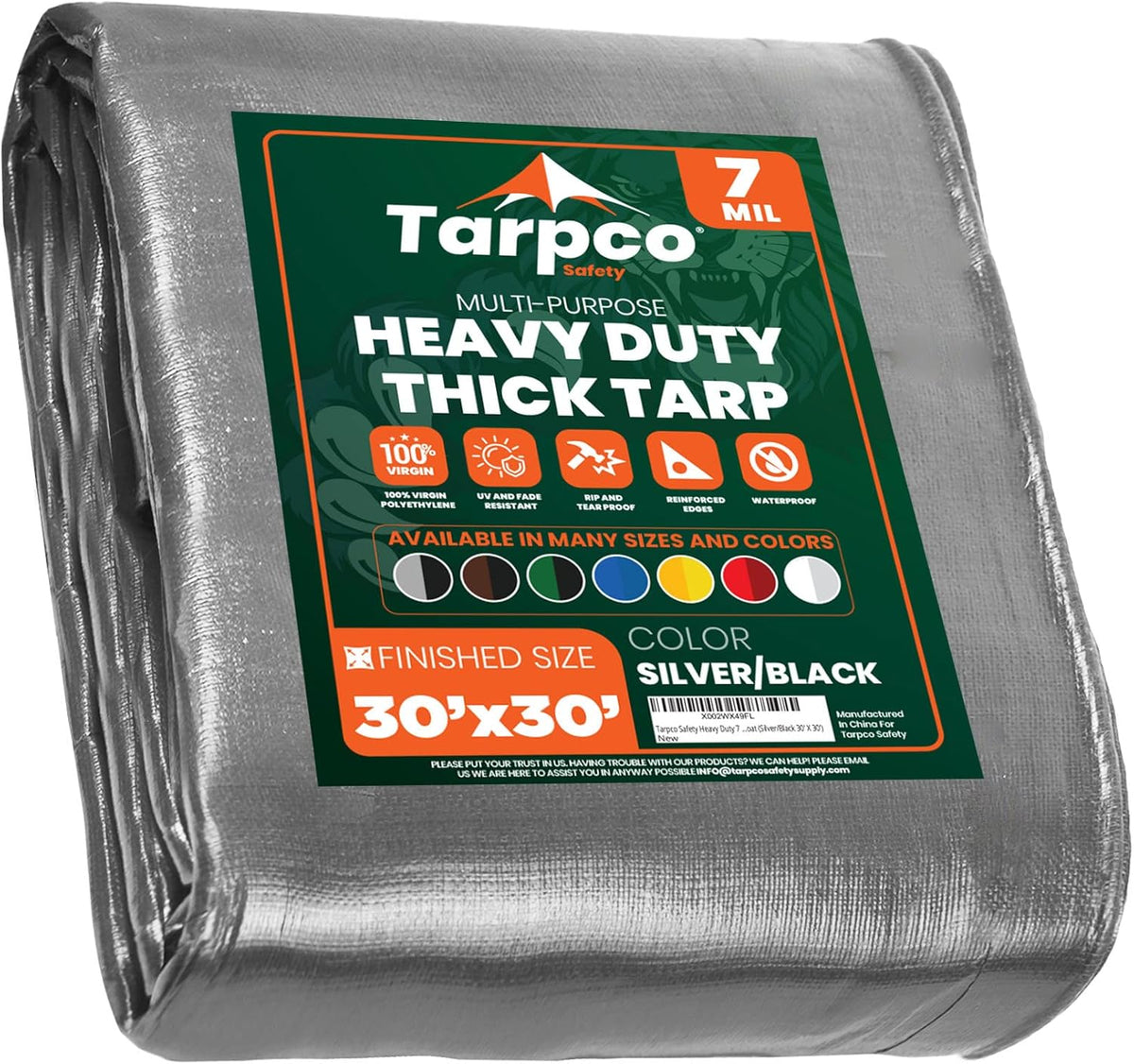 Heavy Duty 7 Mil Waterproof Poly Tarp Cover 8' X 10' G5988