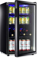 100 Can Capacity Compact Beverage Refrigerator with Glass Door U179