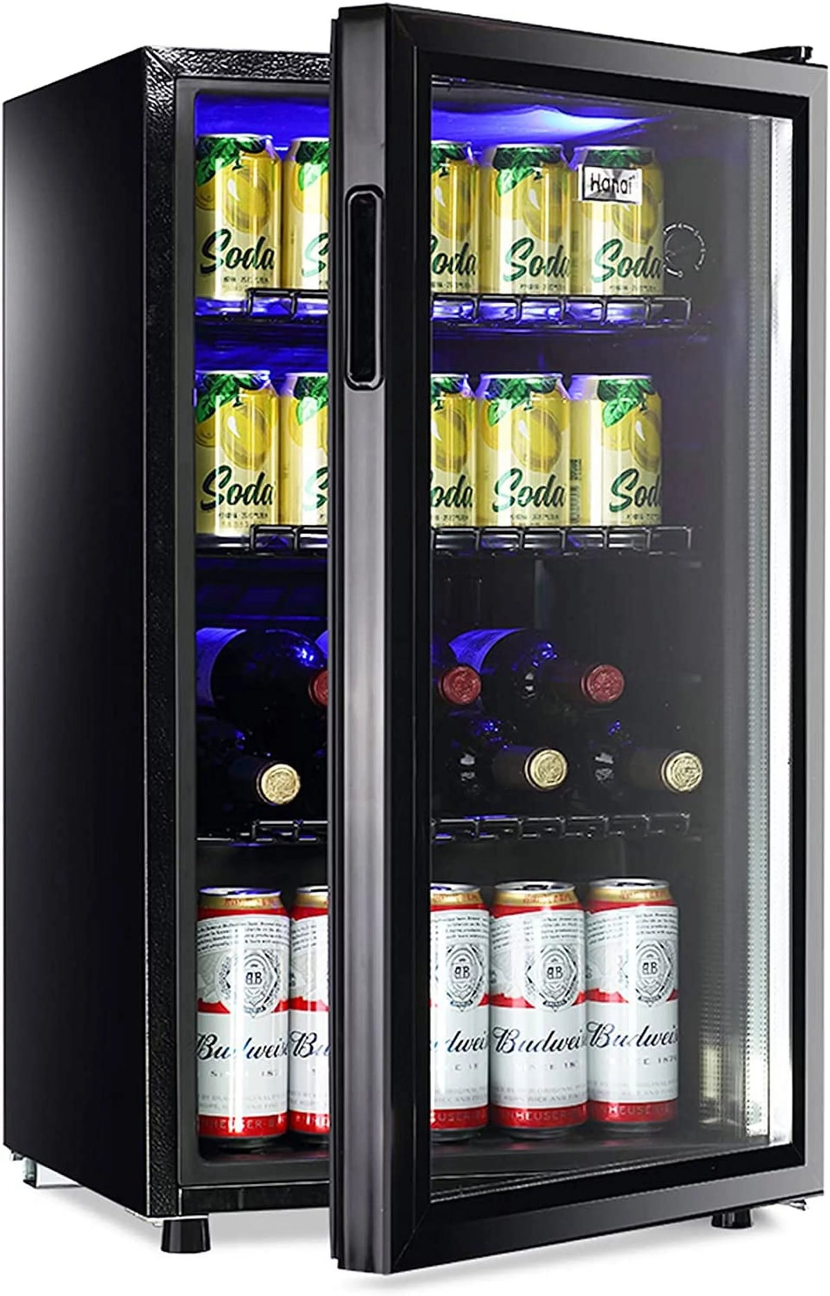 100 Can Capacity Compact Beverage Refrigerator with Glass Door U179