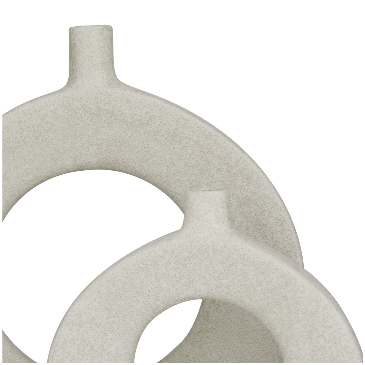 White Ceramic Donut Shaped Vase Set of 2 Q214979