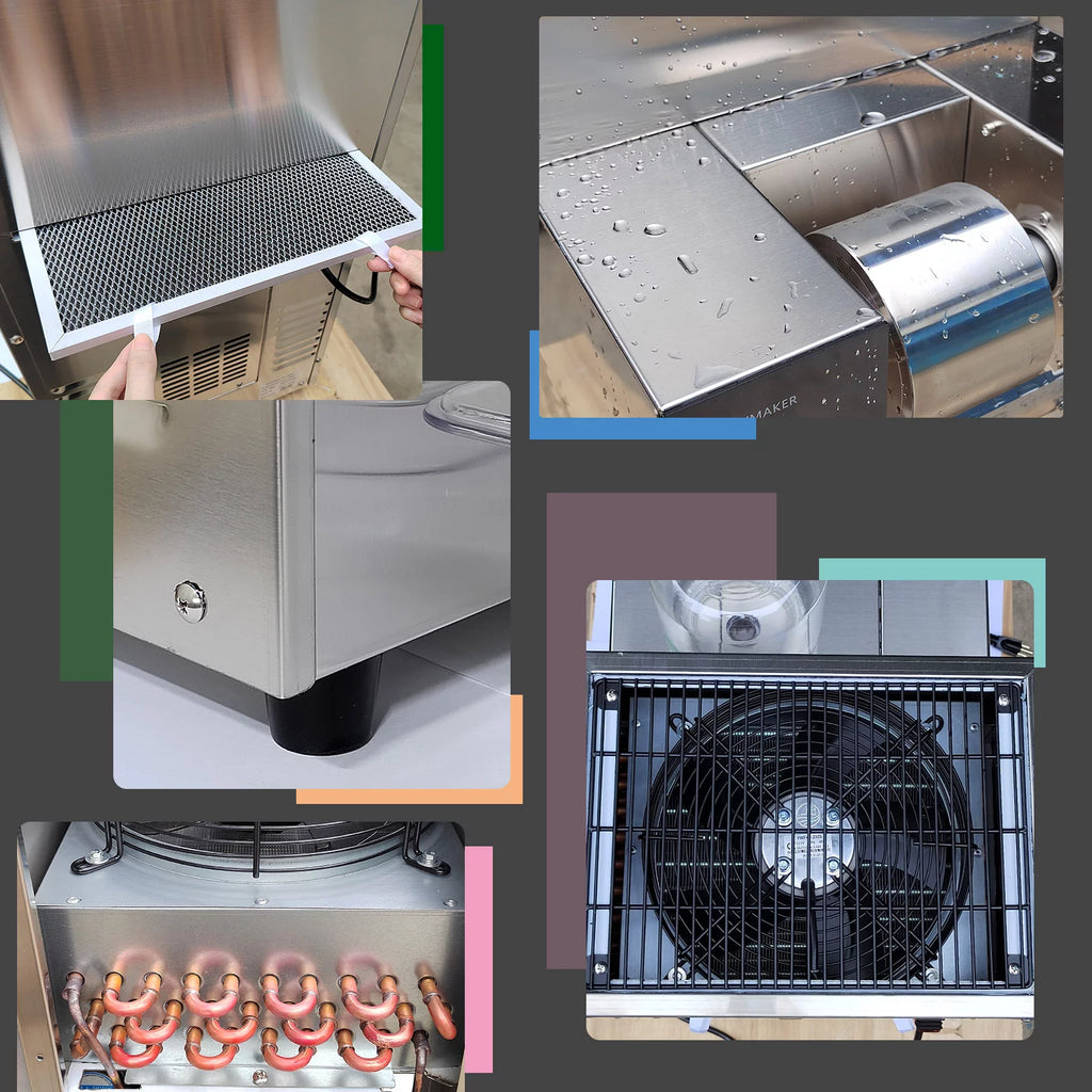 Commercial Automatic Shaved Ice Machine 200kgs/Day Air Cooling Y1865