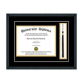 Single Diploma Frame with Tassel and Double Matting for 17" x 14" Tall Diploma with Black 3/4" Frame H74487