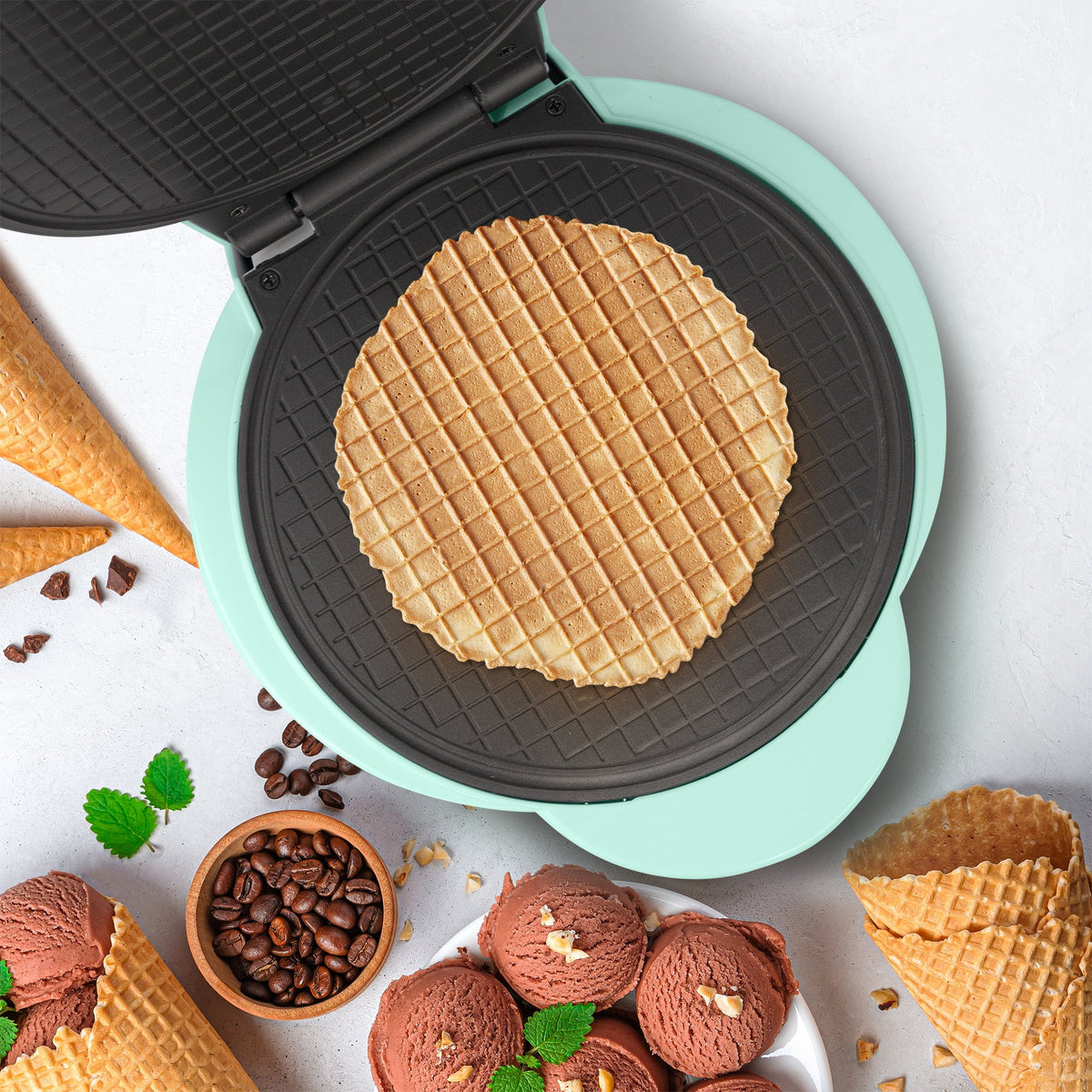 Electric Nonstick Waffle Cone Maker I6521