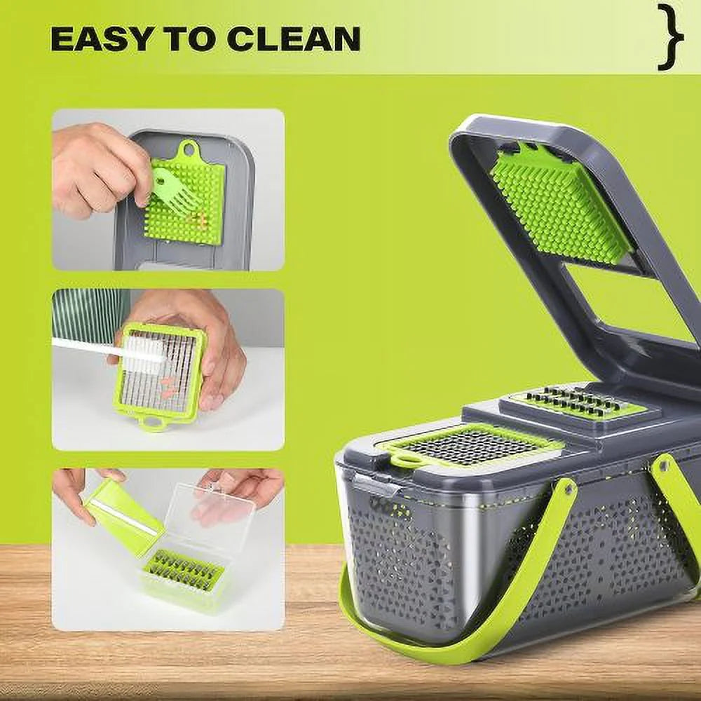 Vegetable Chopper with Container 22-in-1 13 Blades W739268