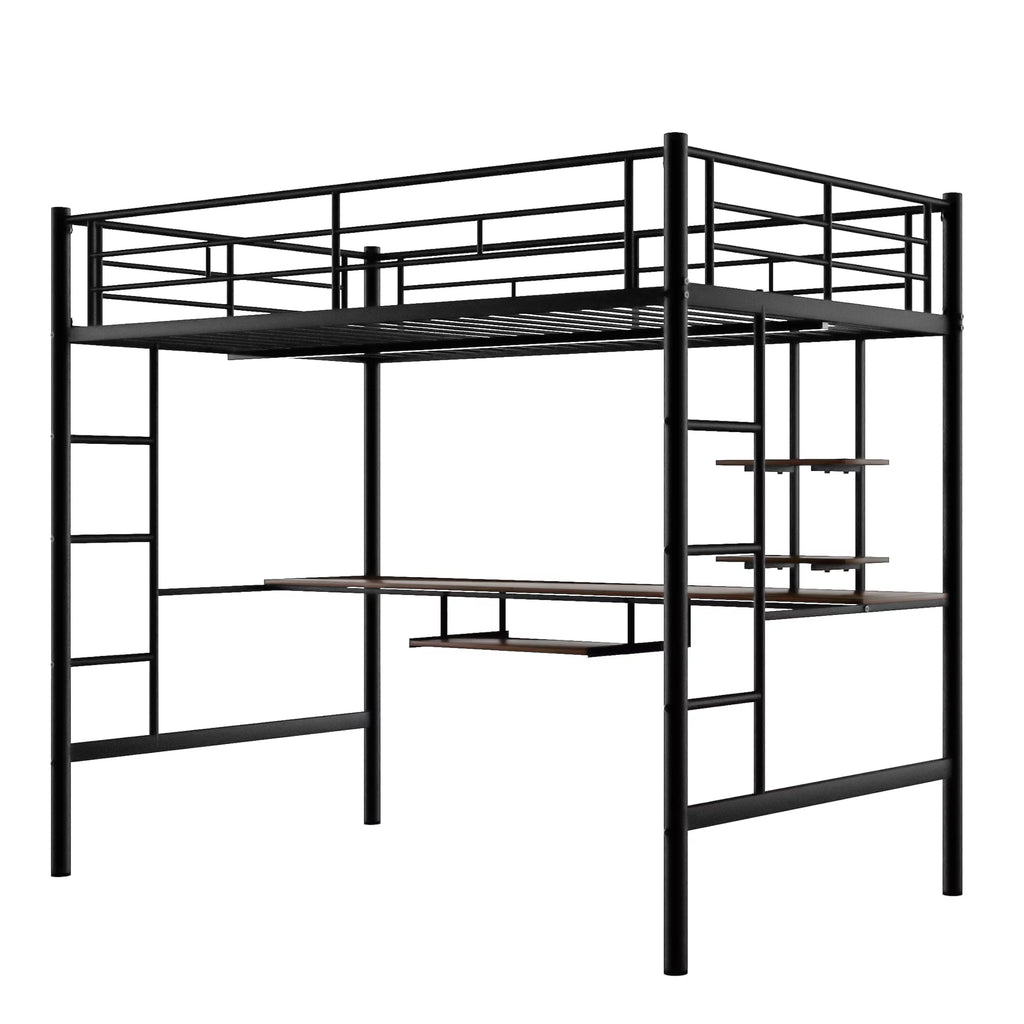 Full Bed with Keyboard Tray, 2 Shelves and Desk H59186
