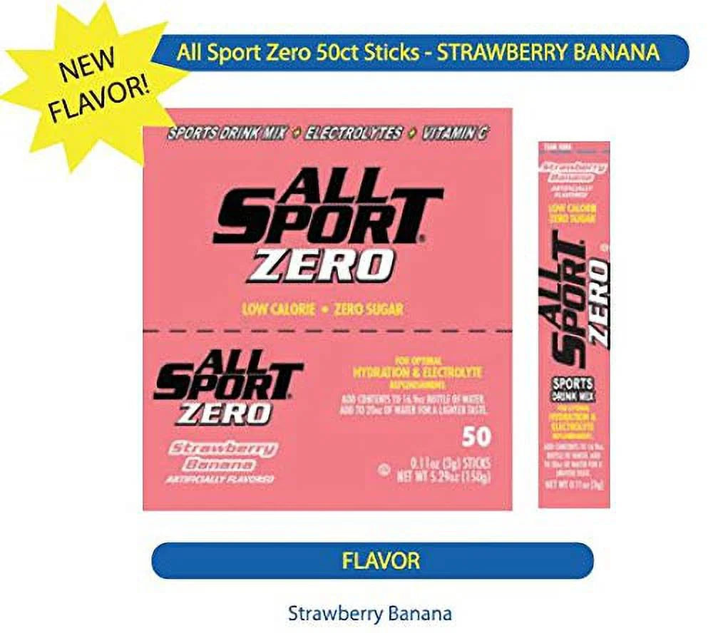 Zero Calorie Sugar Free Electrolyte Drink Mix Strawberry Banana 50 CT R66417