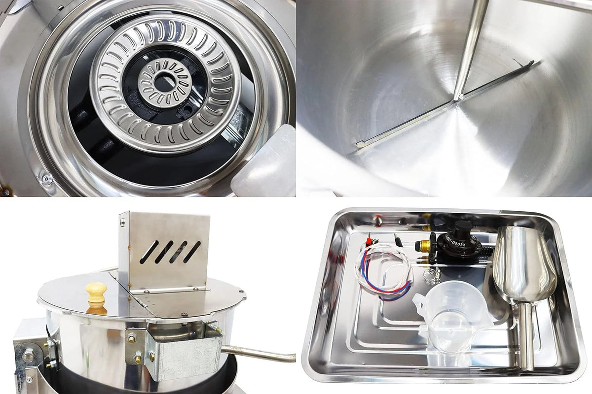 Commercial Stainless Steel Automatic Stirring Popcorn Maker 25W 17oz V152