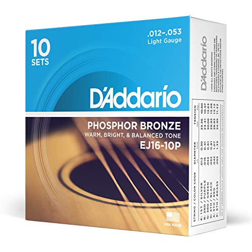 Phosphor Bronze Acoustic Guitar Strings 12-53 Light 3-Pack P967591