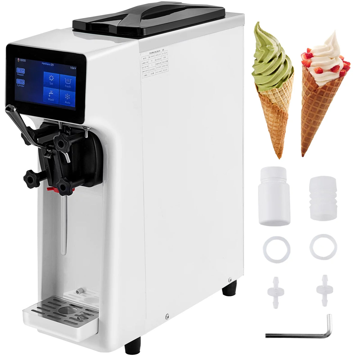 1000W Countertop Soft Serve Ice Cream Machine with 4.5L Hopper E638378