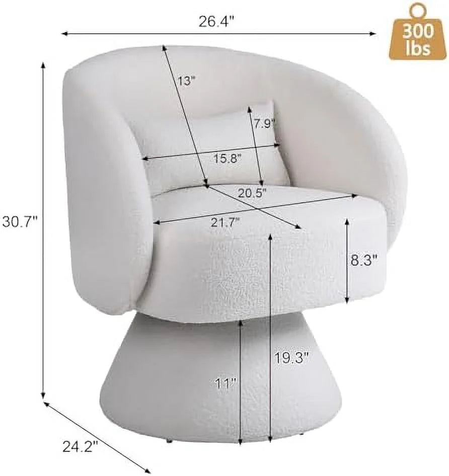 Linen Upholstered Swivel Accent Chair Set of 2 T321