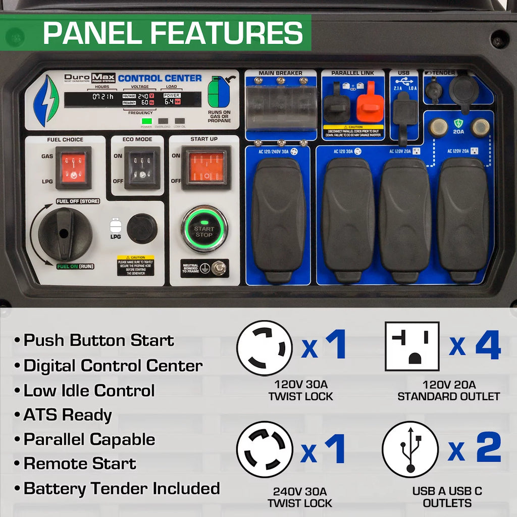9000 Watt Dual Fuel Inverter Generator with CO Alert F34690