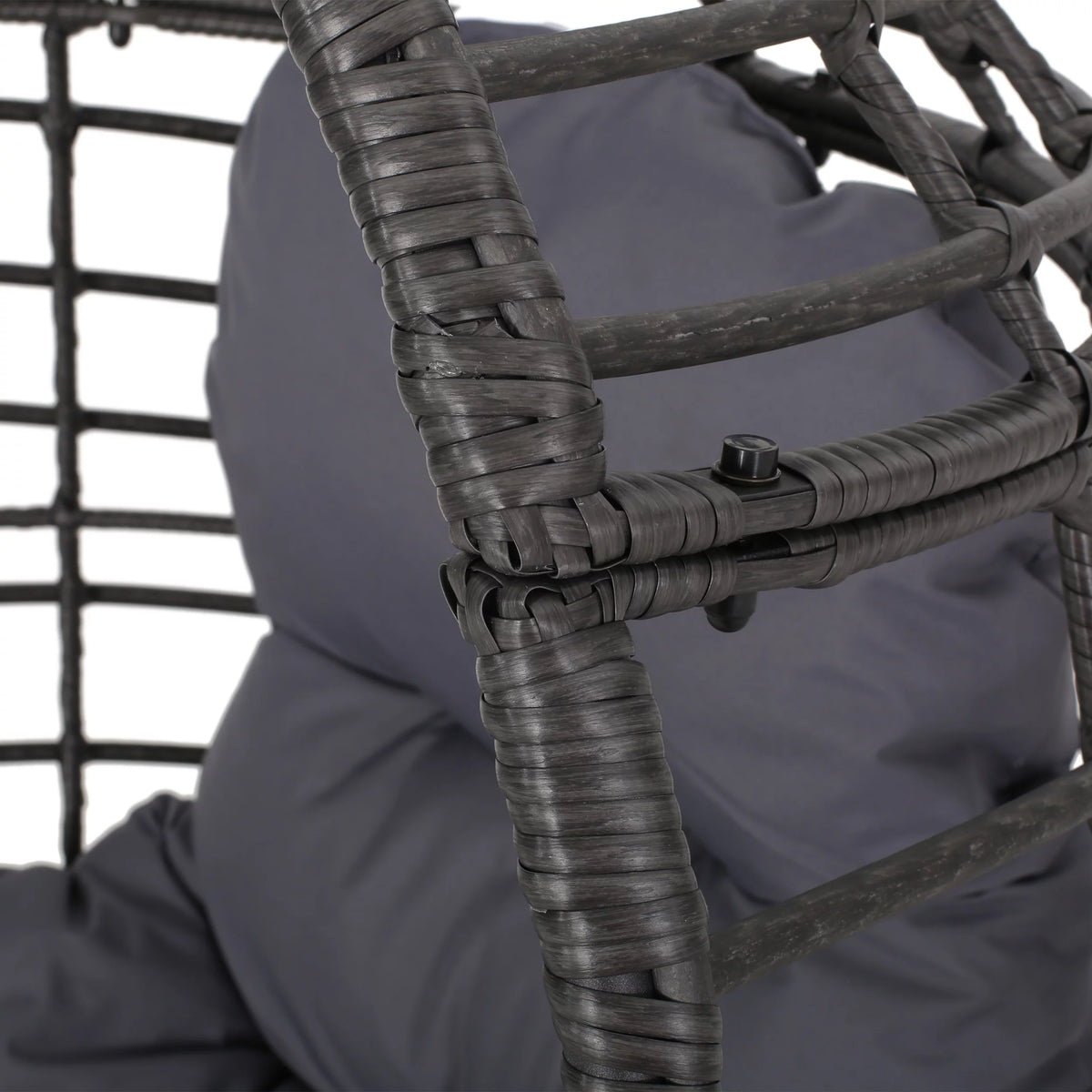 Outdoor Wicker Teardrop Chair in Gray and Dark Gray B581573